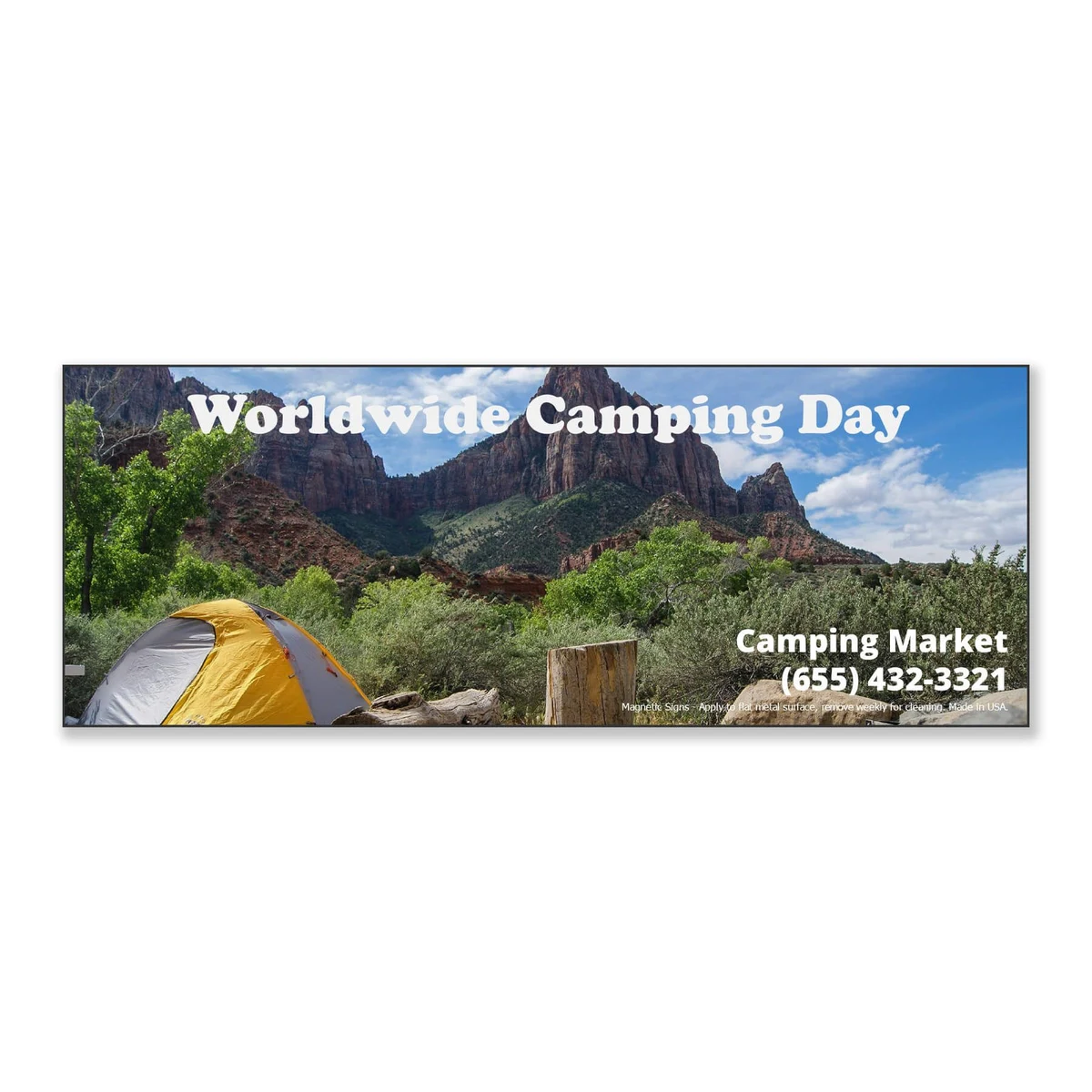 Rectangle 3.5" x 8" Magnetic Sign - Full-Color 1