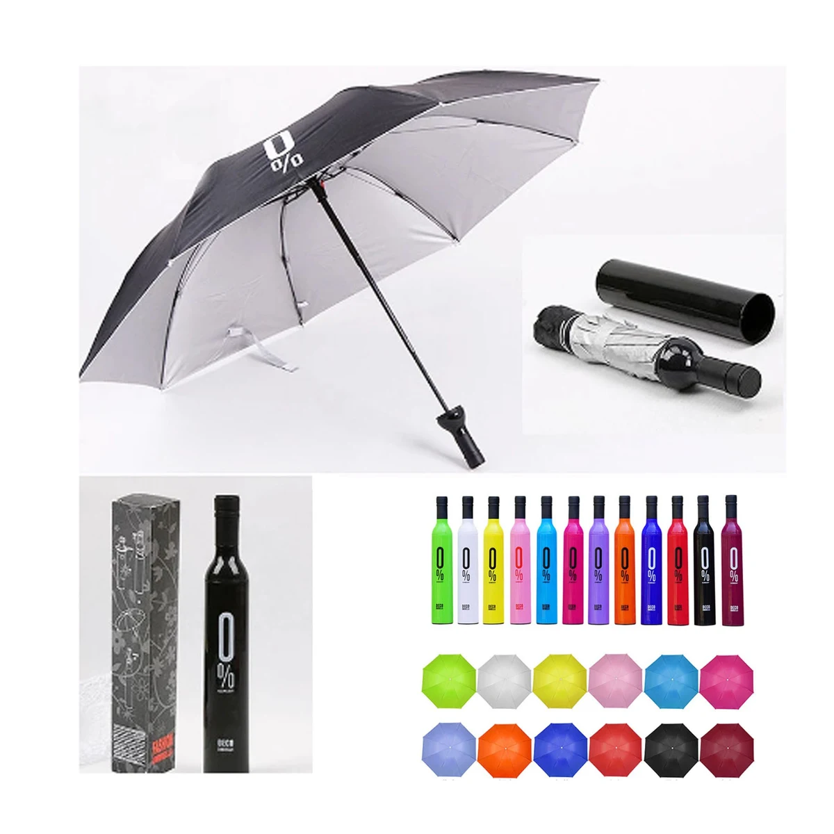 Creative Ultraviolet-proof Wine Bottle Shape Rainy Umbrella 1