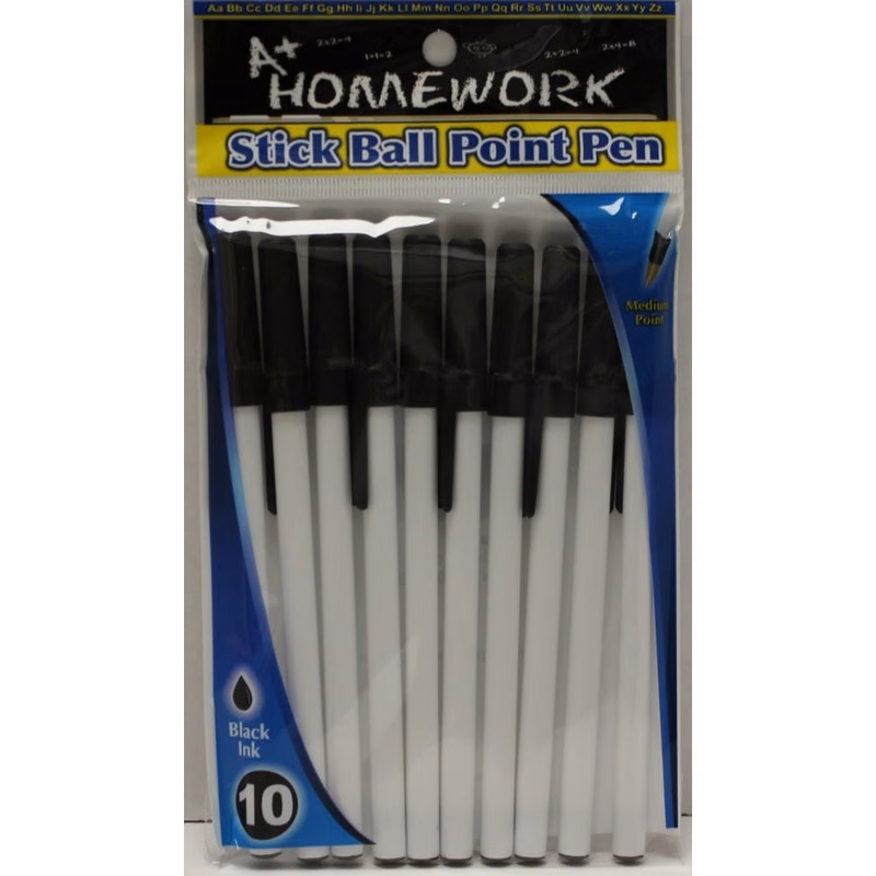 Ballpoint Pens - 10 Count Black Medium
