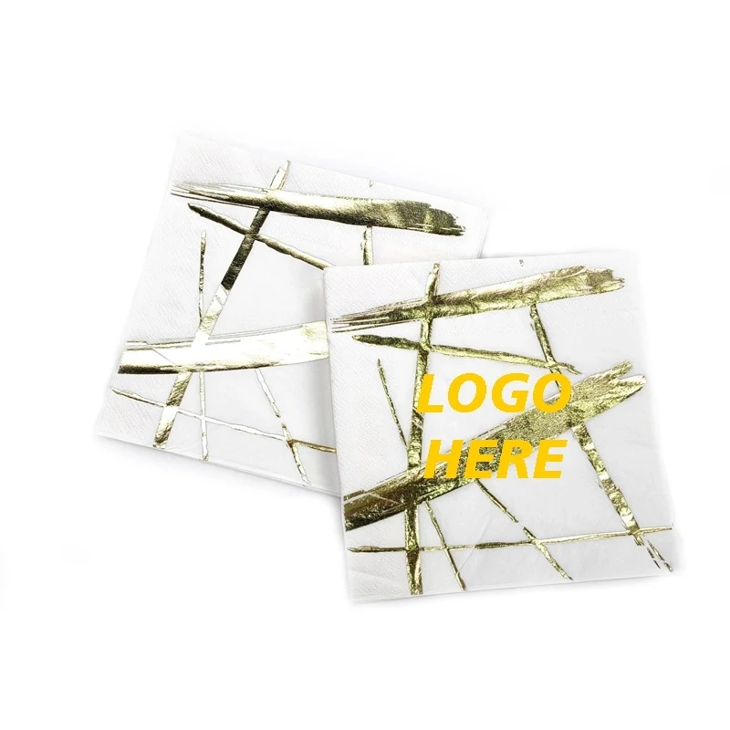 Custom Gold Stamping Disposable Paper Napkins 1
