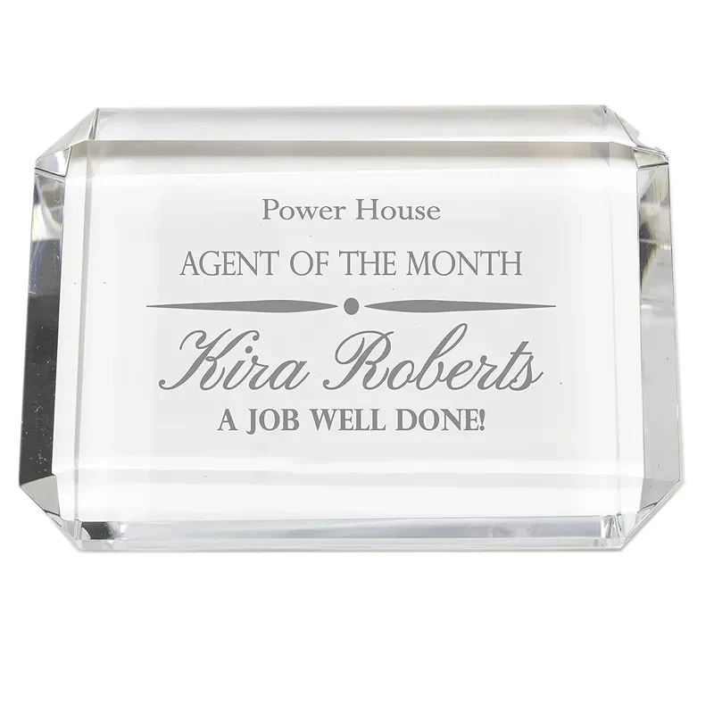 Crystal Rectangular Paperweight 1