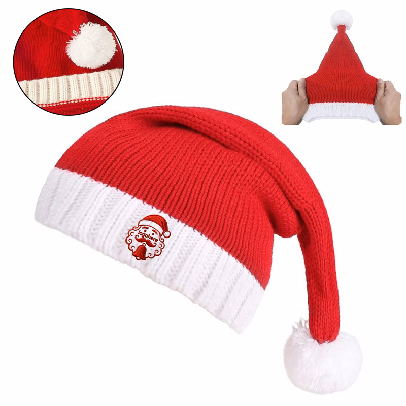 Personalized Embroidered Knit Christmas Hat with Pom