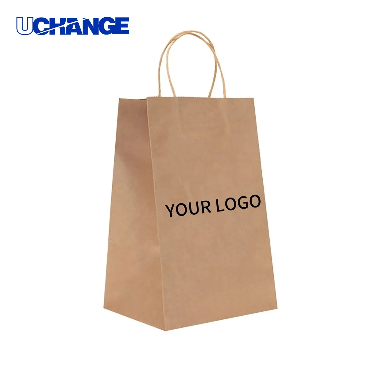 Kraft Paper Bag with Handles 8" x 10" 1
