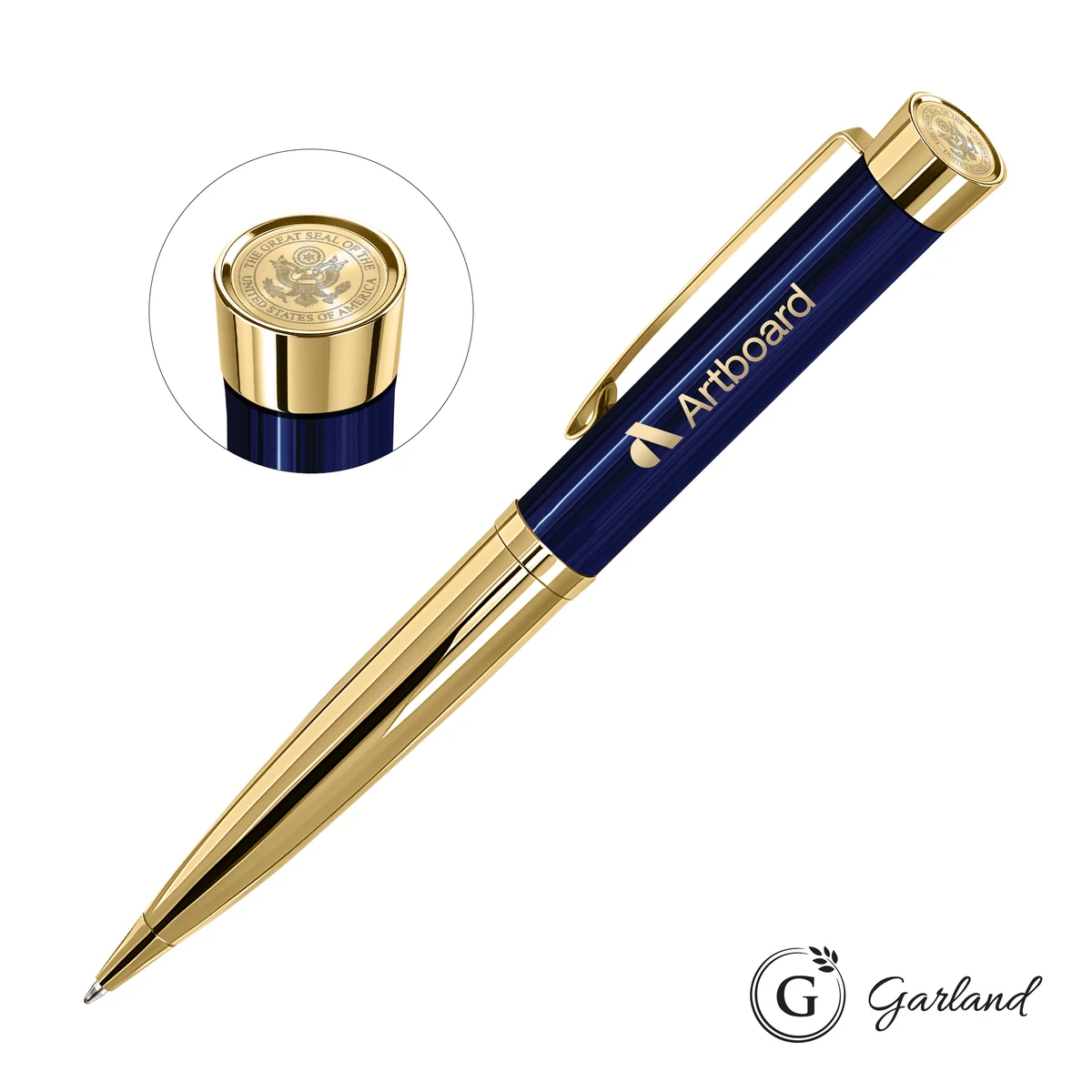 Garland® Executive Custom Emblem Monogram Twist Pen - Gold 1