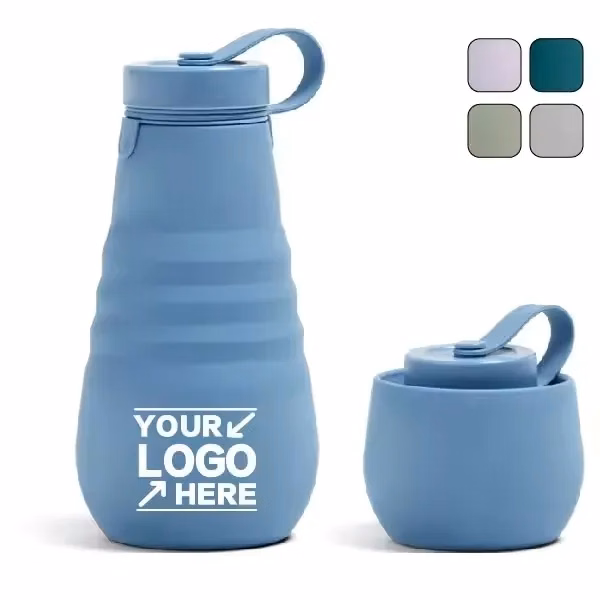 20 oz. Travel Collapsible Reusable Silicone Water Bottles