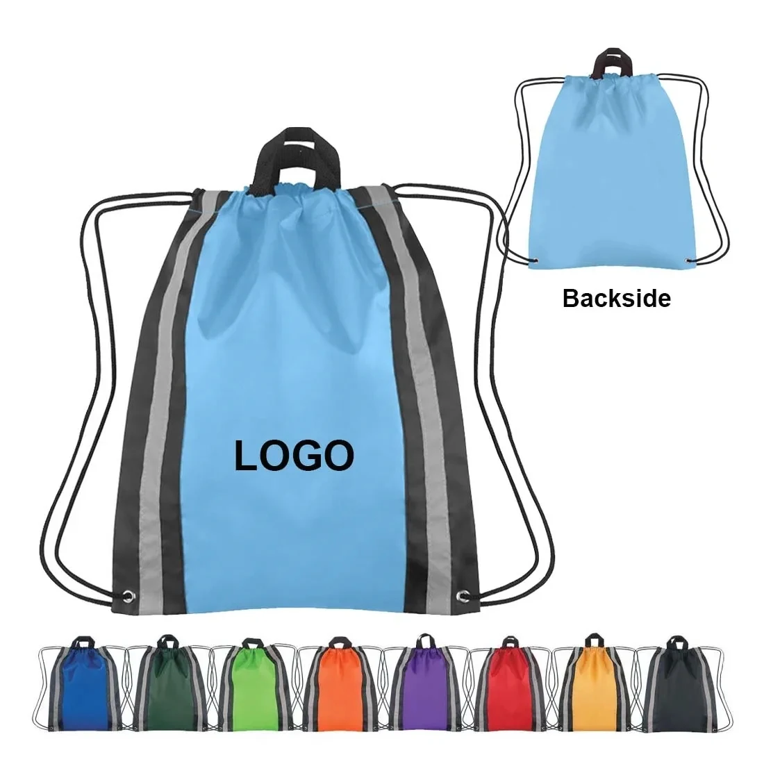 Reflective Sports Gym Drawstring Backpack 1