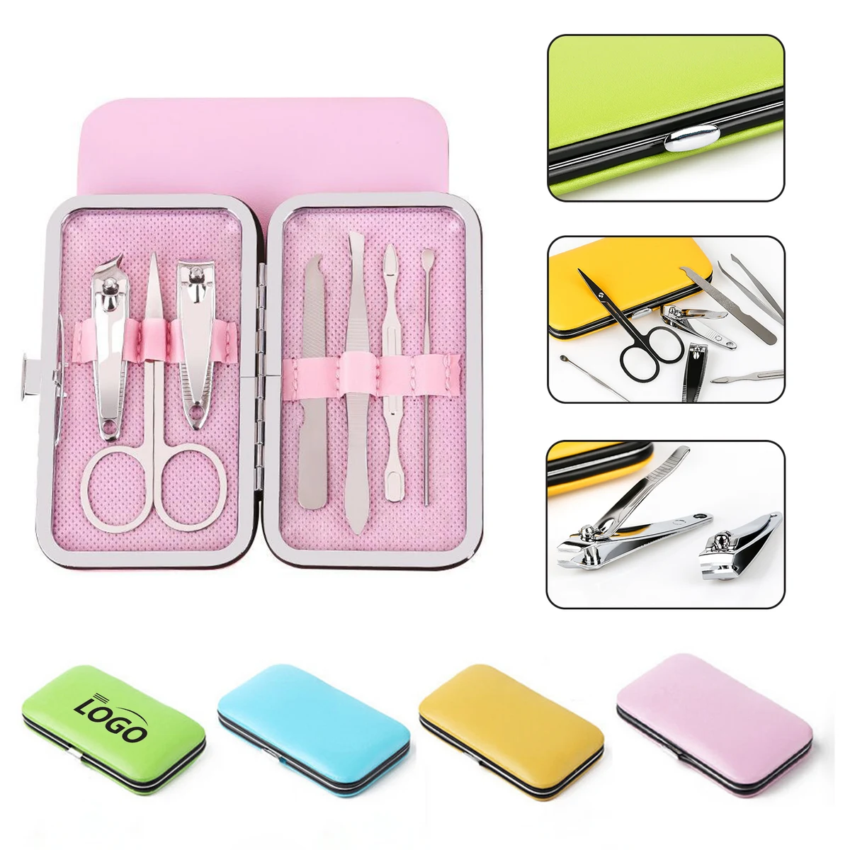 7 Piece Stainless Steel Manicure Set Nail Clippers Kit 1
