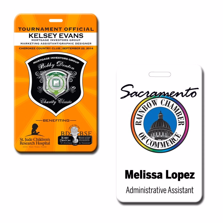 The Atlas full color name badge 2 1/2" X 4"