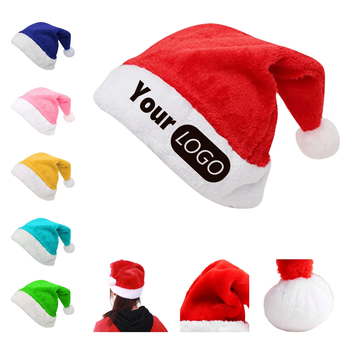 15.7 Inch Soft Plush Santa Hat 1