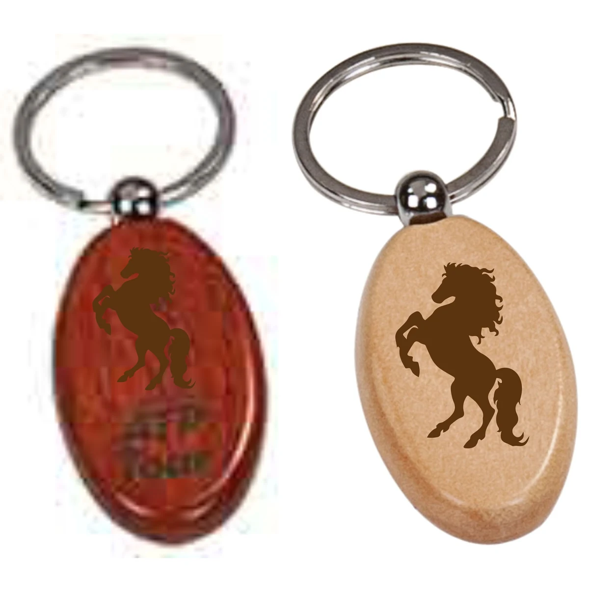 Rosewood Finish Oval Keychain 1