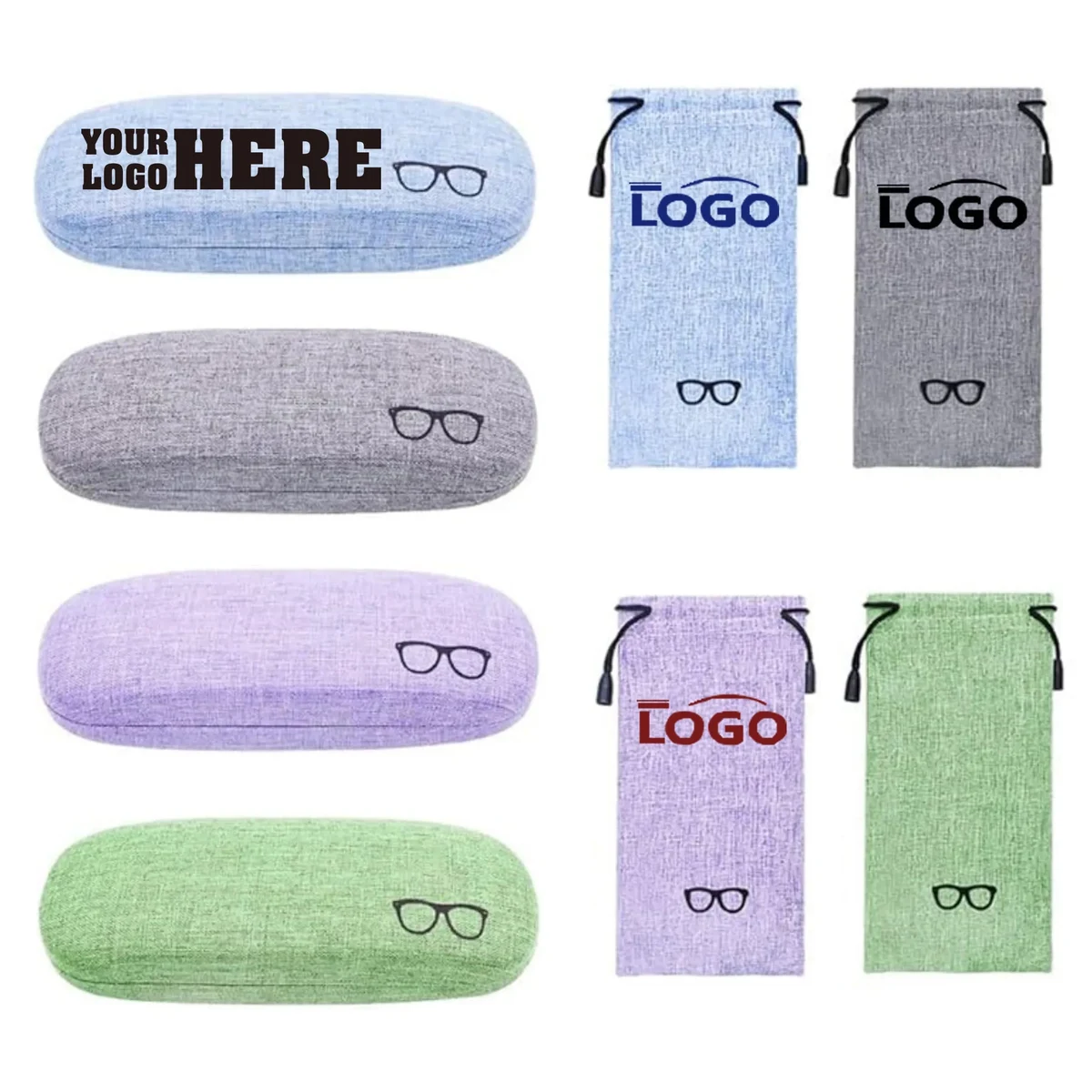 Glasses Storage Hemp Iron Box with Same Color Bag 1