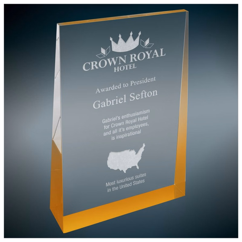 4" X 6" Gold Acrylic Wedge Award