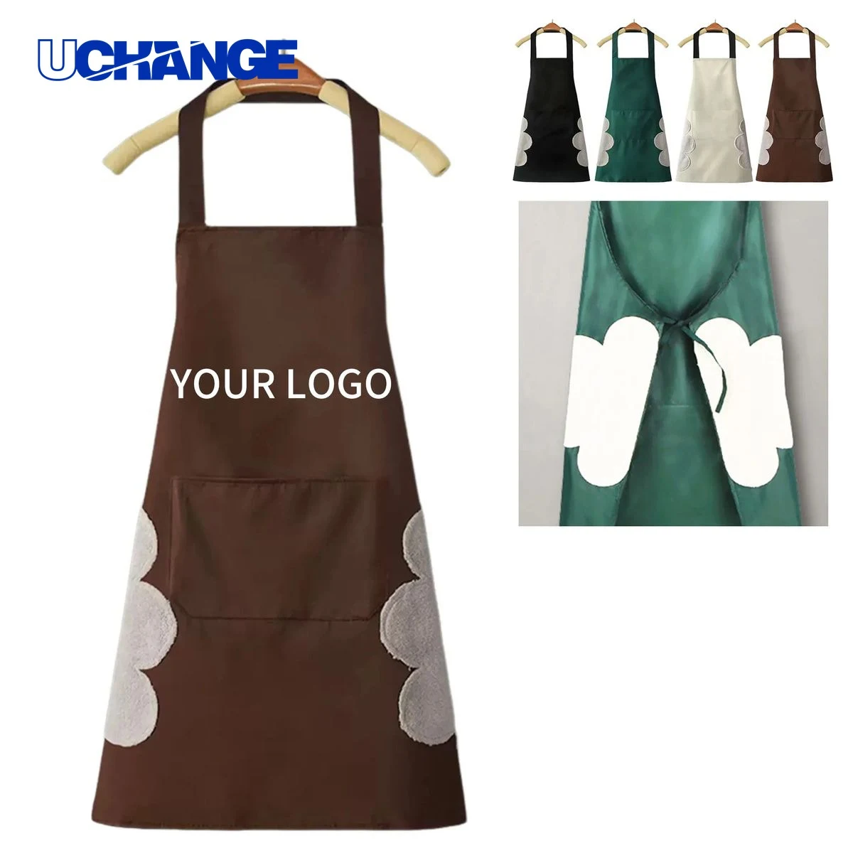 PVC Kitchen Apron with Front Pocket for Cooking 1