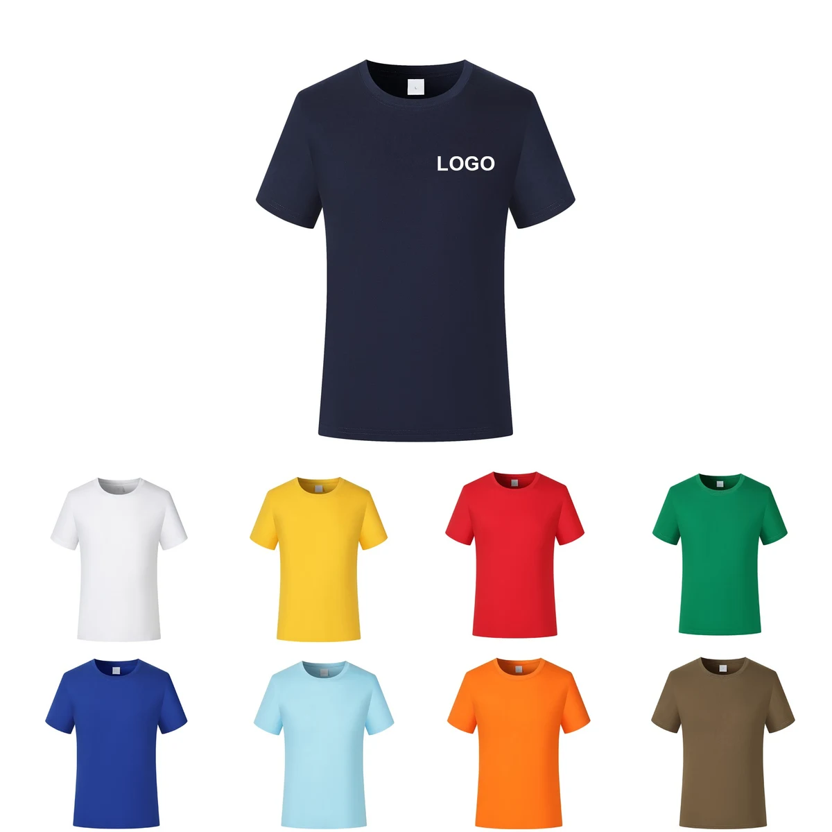Classic Basic Solid Crew Neck Soft Cotton T-Shirt 1