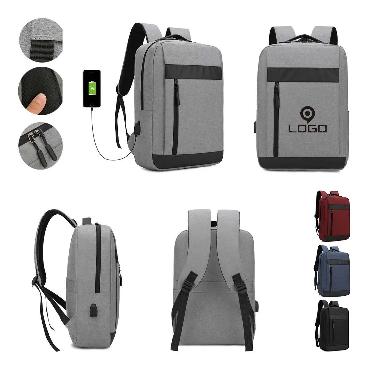 Travel Laptops Backpack with USB Charging Port/School Bag 1