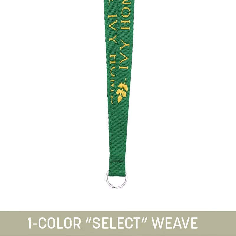 1/2" Woven Lanyard w. Split Ring - "Select" Weave