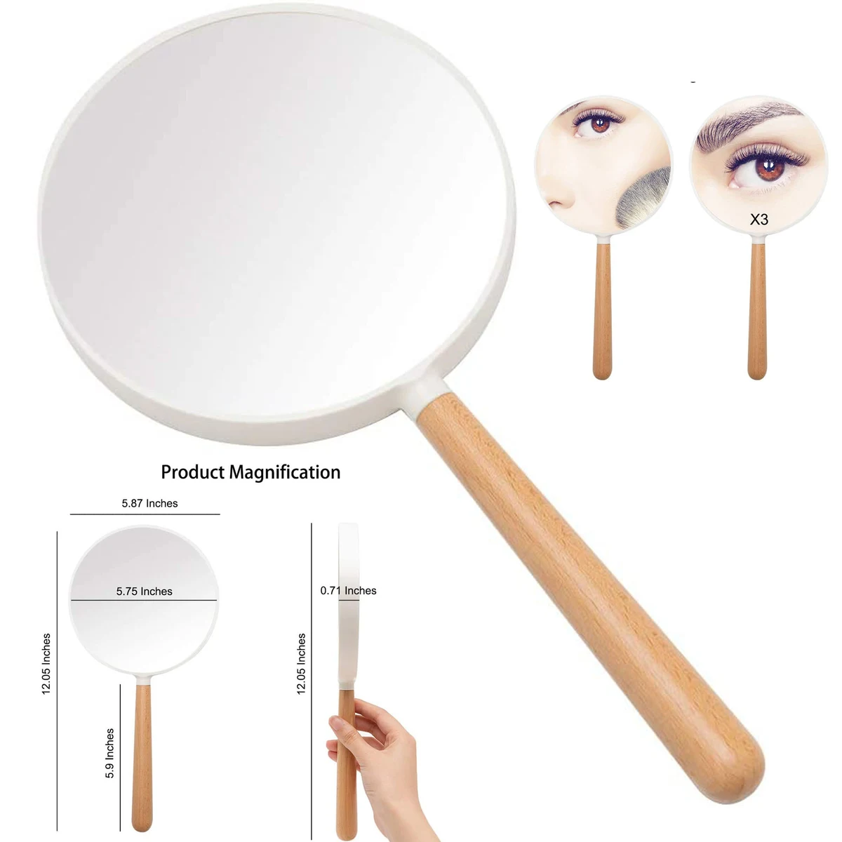 Hand Held Mirror with Handle for Makeup 1
