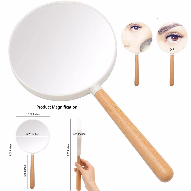 Hand Held Mirror with Handle for Makeup