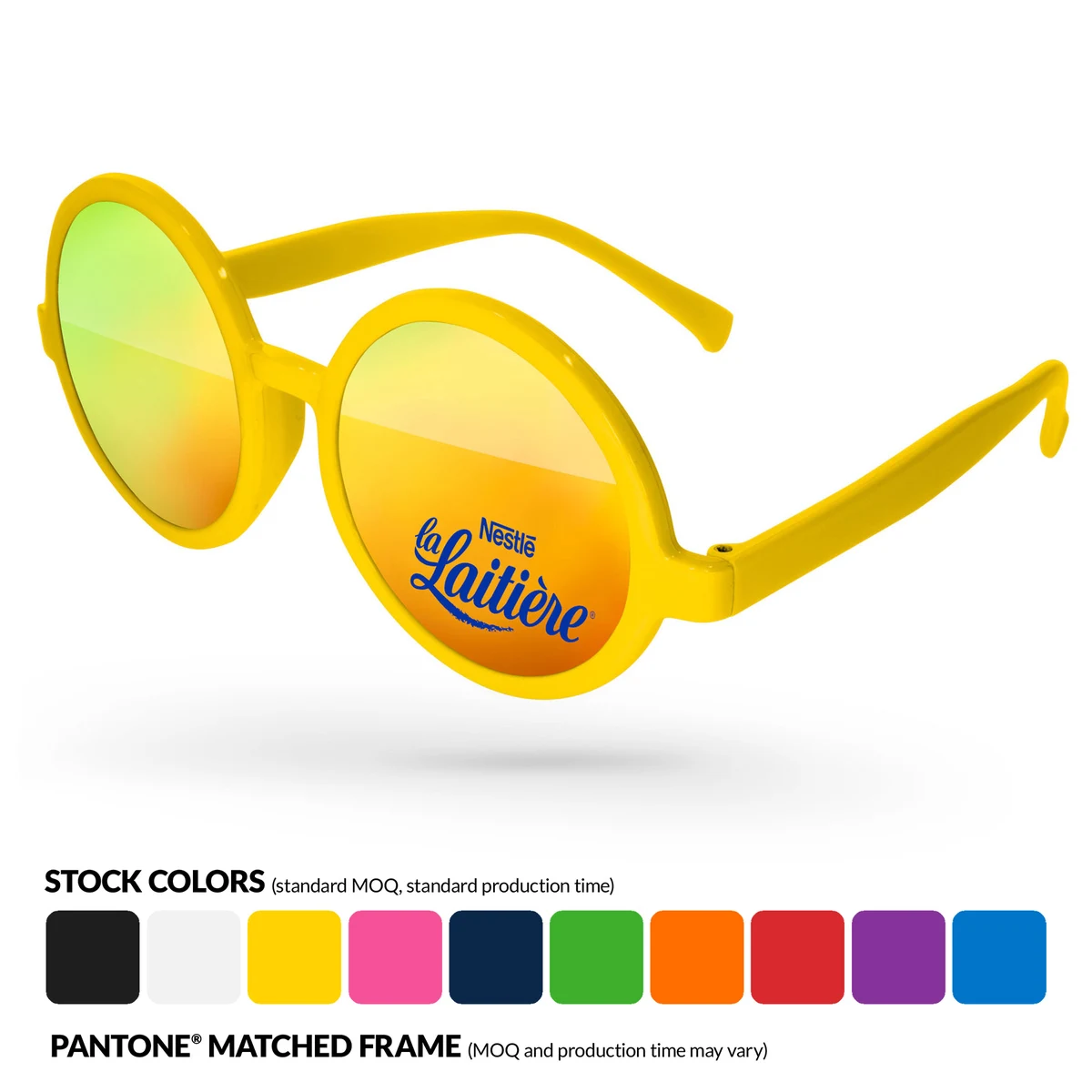 Iris Mirror Promotional Sunglasses w/ 1 Color Lens Imprint 1