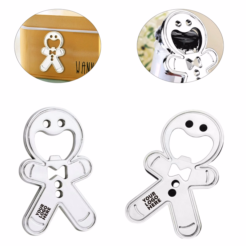 Fridge Sticker Bottle Opener - Gingerbread Man Design