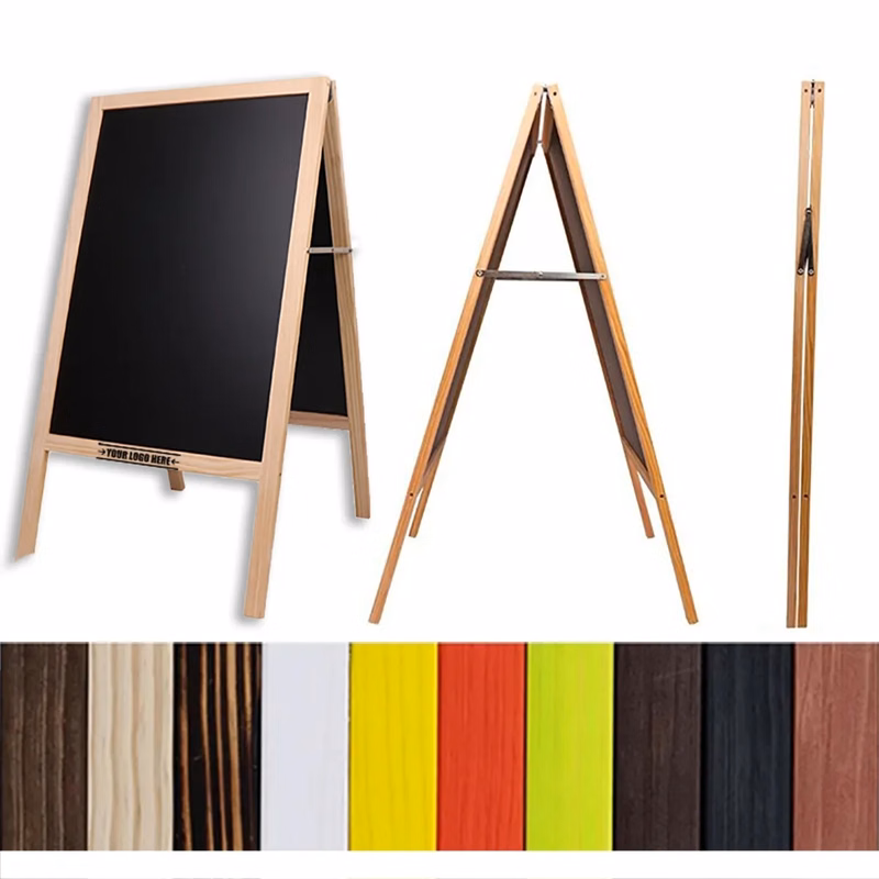 Floor-Standing Wooden Information Advertising Blackboard