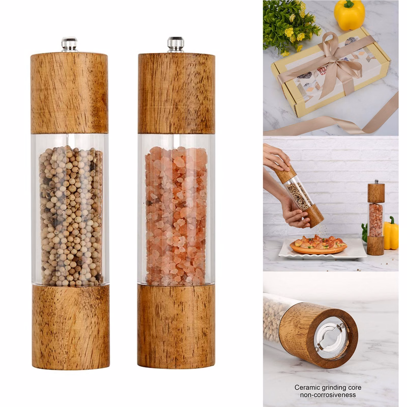 Premium Acrylic Salt and Pepper Grinder Set