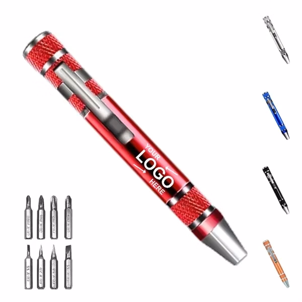 Custom Aluminum 8 in 1 Precision Screwdriver Set with Magnet — Compact Multi Tool Set