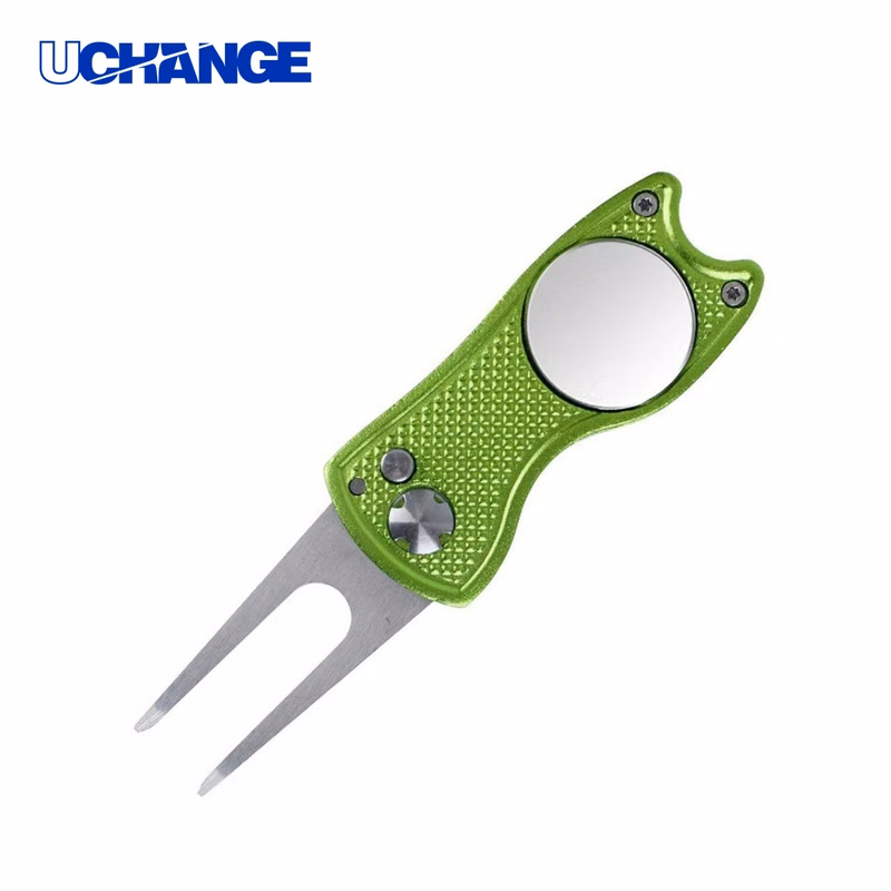 Metal Foldable Golf Divot Tool with Magnetic Ball Marker