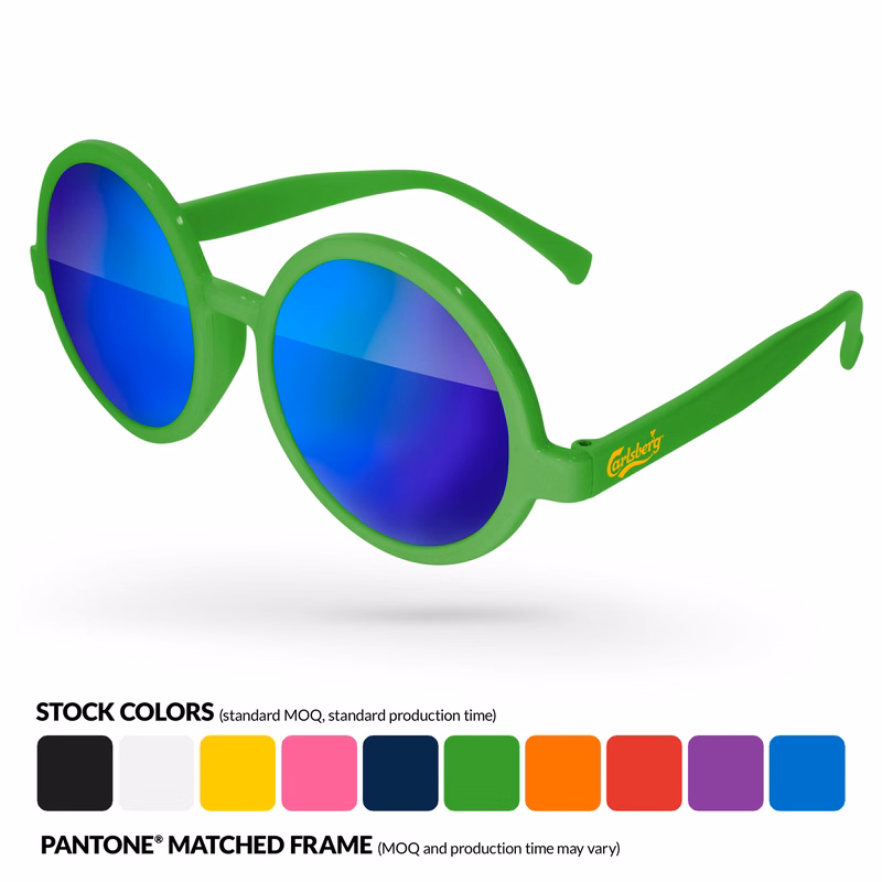 Iris Mirror Sunglasses w/ 1 Color Temple Imprint