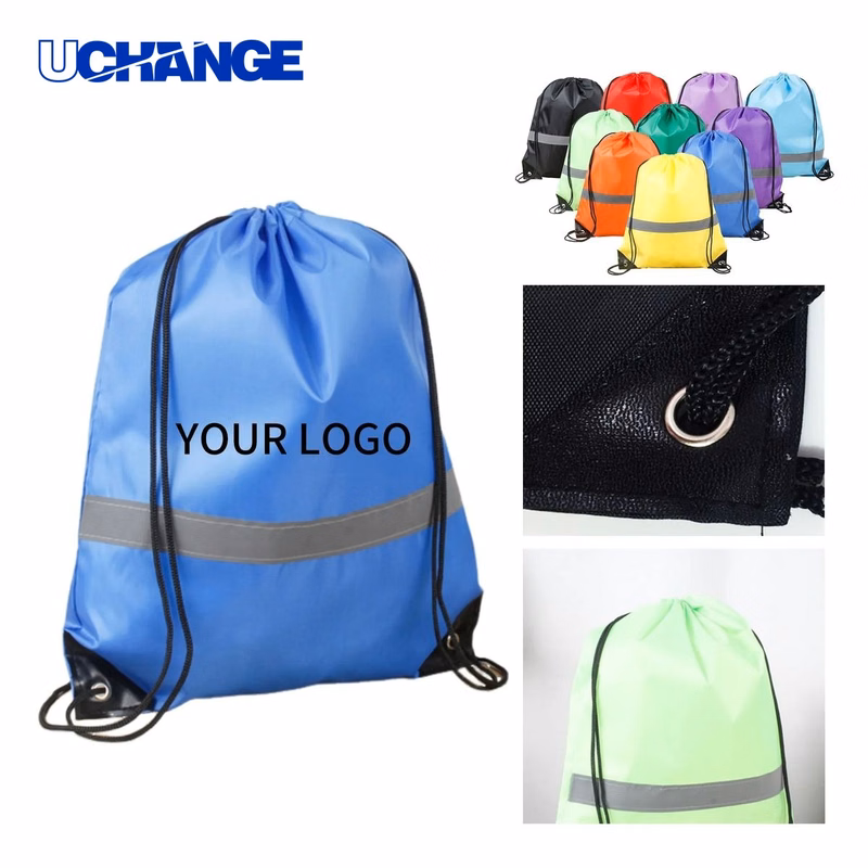 Neon Polyester Drawstring Bag Backpack Lightweight Design