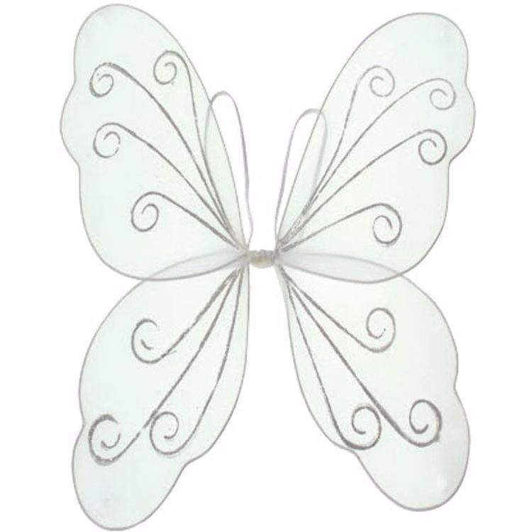 Glitter Butterfly Wings - White