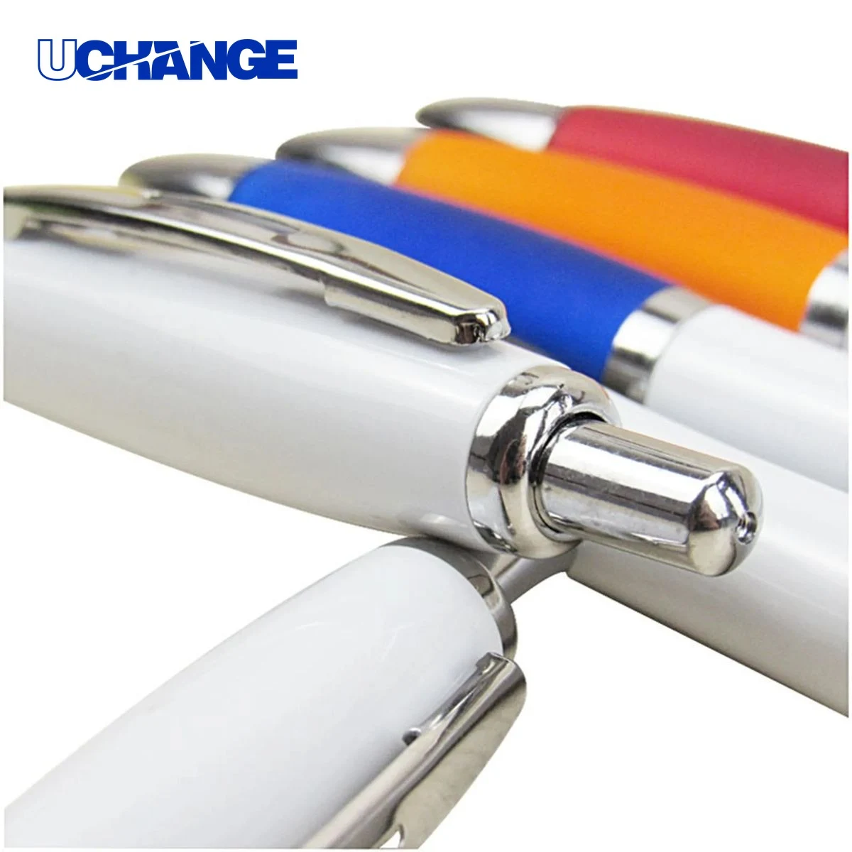 Plastic Ballpoint Pen With Rubber Grip, custom pen with logo imprint 1