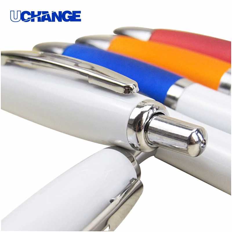 Plastic Ballpoint Pen With Rubber Grip