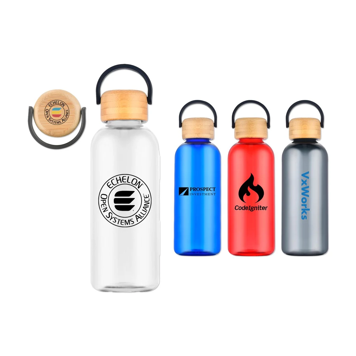 21 Oz. RPET Water Bottle with Bamboo Lid 1
