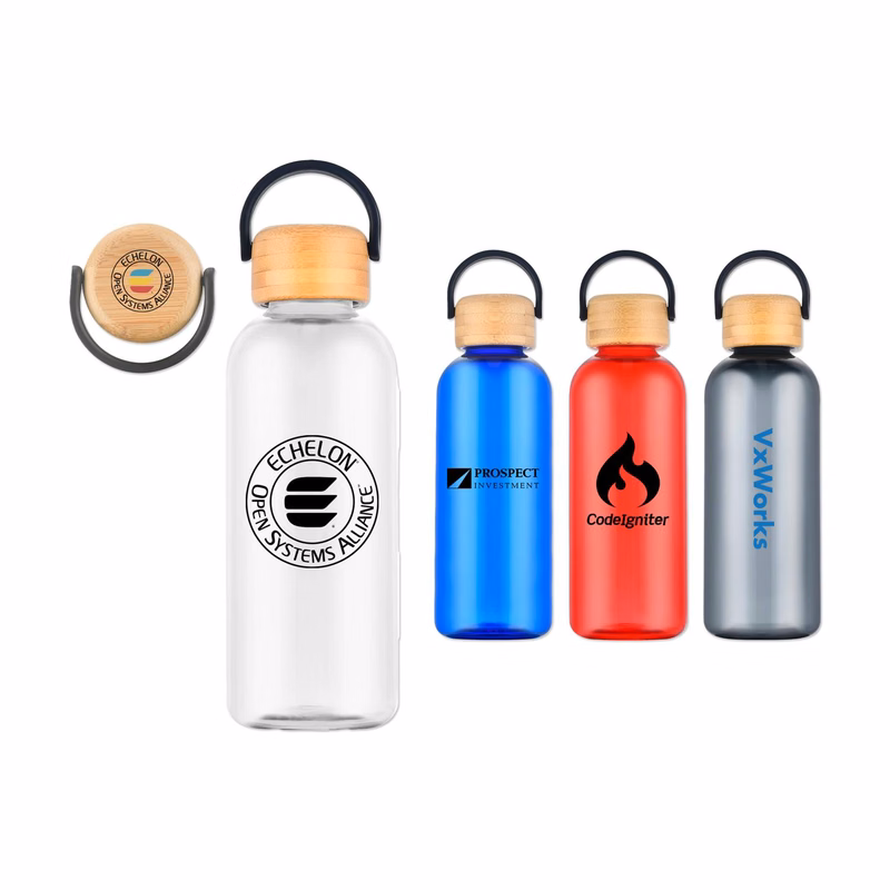 21 Oz. RPET Water Bottle with Bamboo Lid