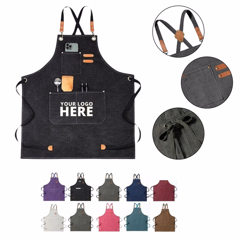 Cotton Canvas Cross Back Heavy Duty Adjustable Work Apron