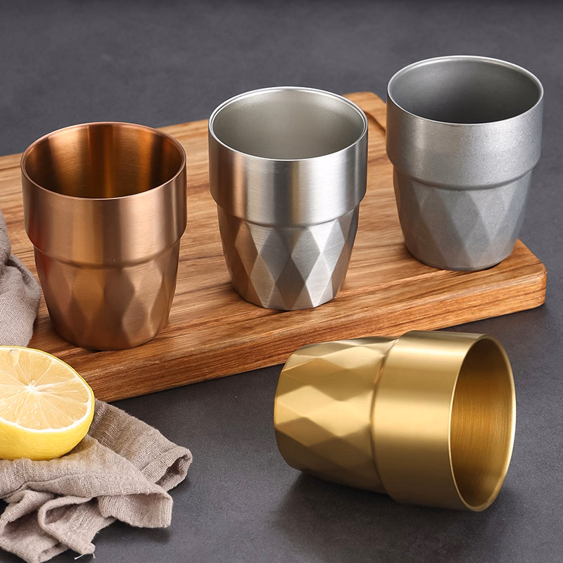12 Oz Stackable Double Wall Stainless Steel Cups