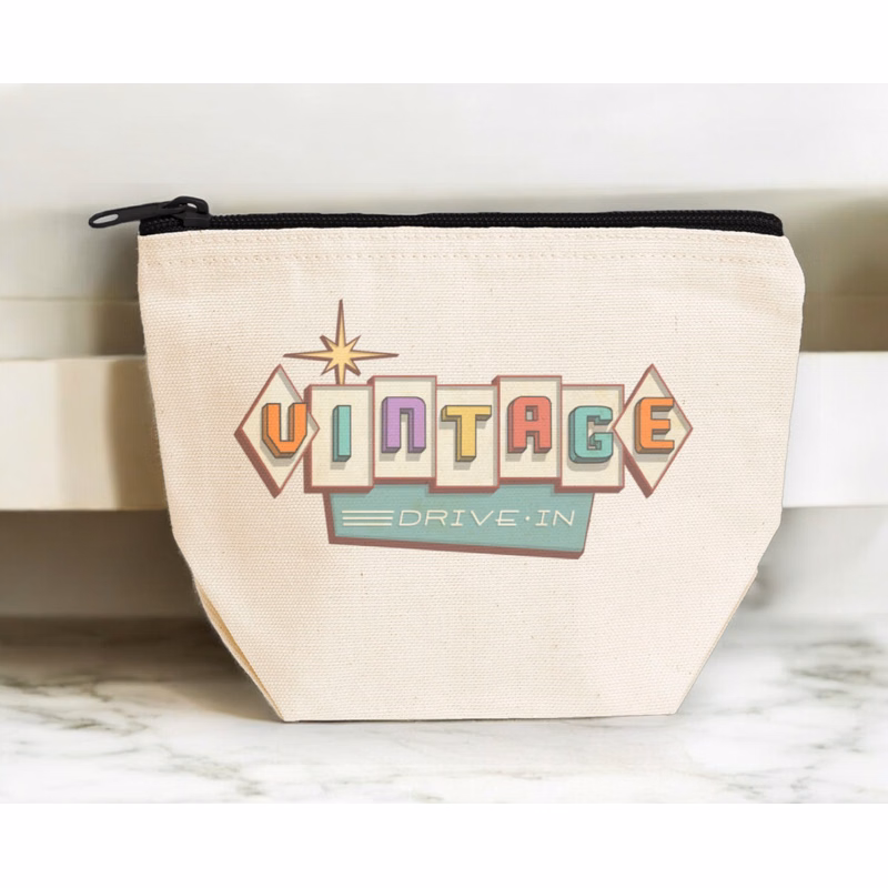 Canvas Libby Lu Pouch with Black Zipper