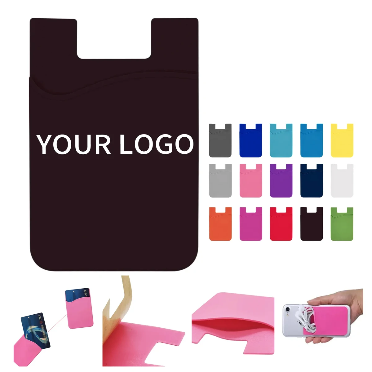 Silicone Phone Wallet 3.4x2.2 Inch Compact Design 1