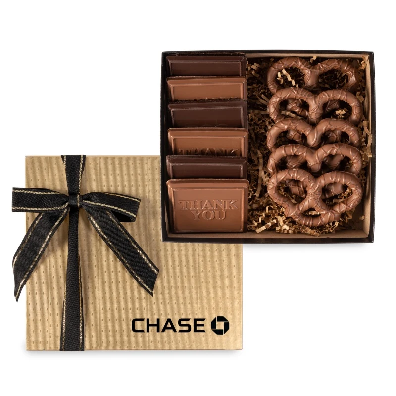 6 Piece Cookie Gift Box with Chocolate Pretzels 1