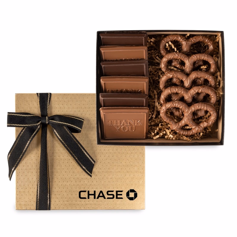 6 Piece Cookie Gift Box with Chocolate Pretzels