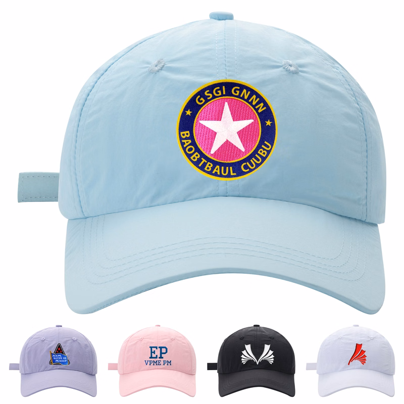 Quick Dry Nylon Baseball Cap Cith Velcro Closure