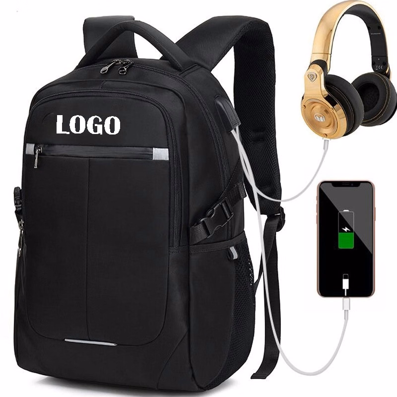 Backpack With Usb Charging Port And Reflective Stripe