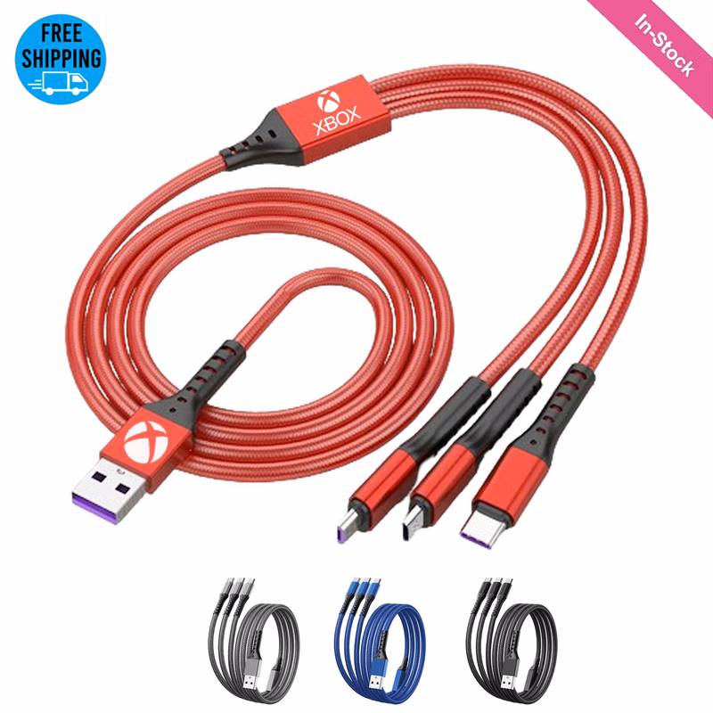3-in-1 4ft Triplet Fast Charging and Data Cable Max 66W