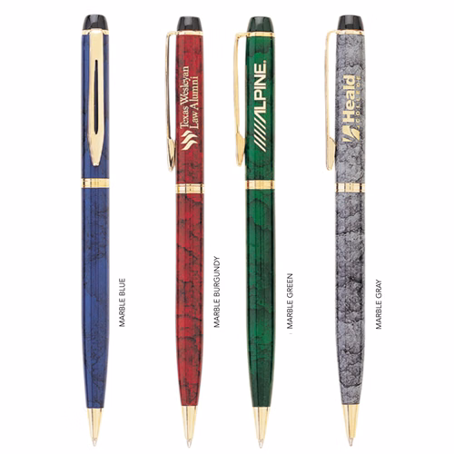 Marble Colored Brass Twist Pen