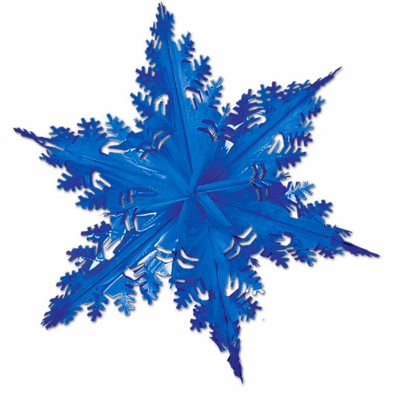 Hanging Winter Snowflakes - Blue 24"