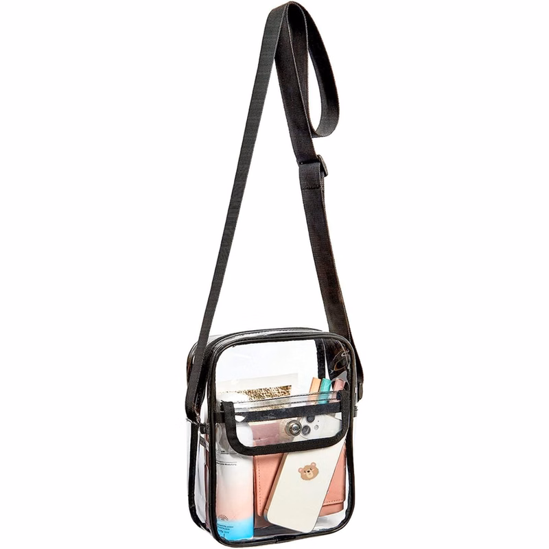 ClearPass Crossbody Bag w/ Flap and Button Closure