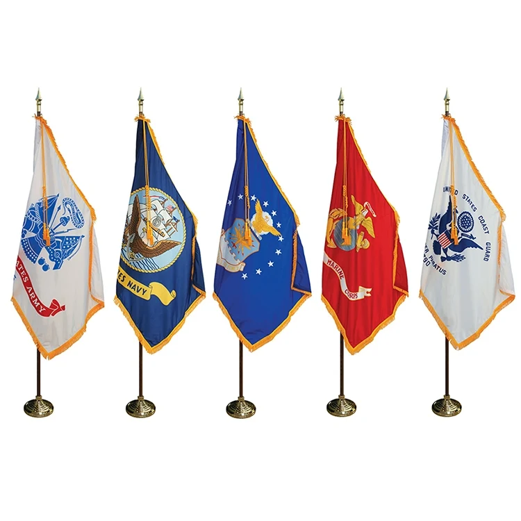 7' Pole & 3' x 5' Flag - Military Indoor Presentation Set 1