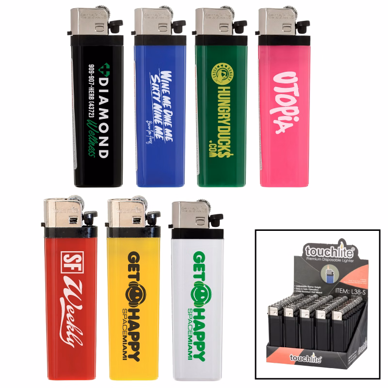 Solid Colored Standard Flint Cigarette Lighter