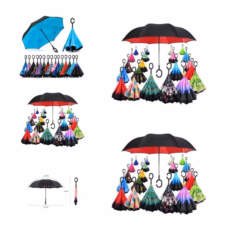 Auto-Open Double Layers Reverse Umbrella